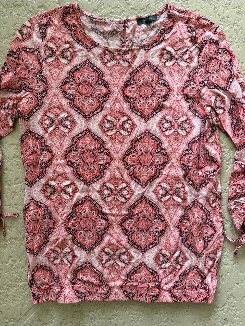 James Mont Pink Paisley Medallion Long-Sleeve Tunic